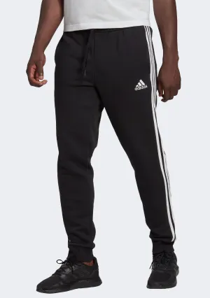 Adidas Mens Essentials Fleece Tapered Cuffed 3-Stripes Joggers