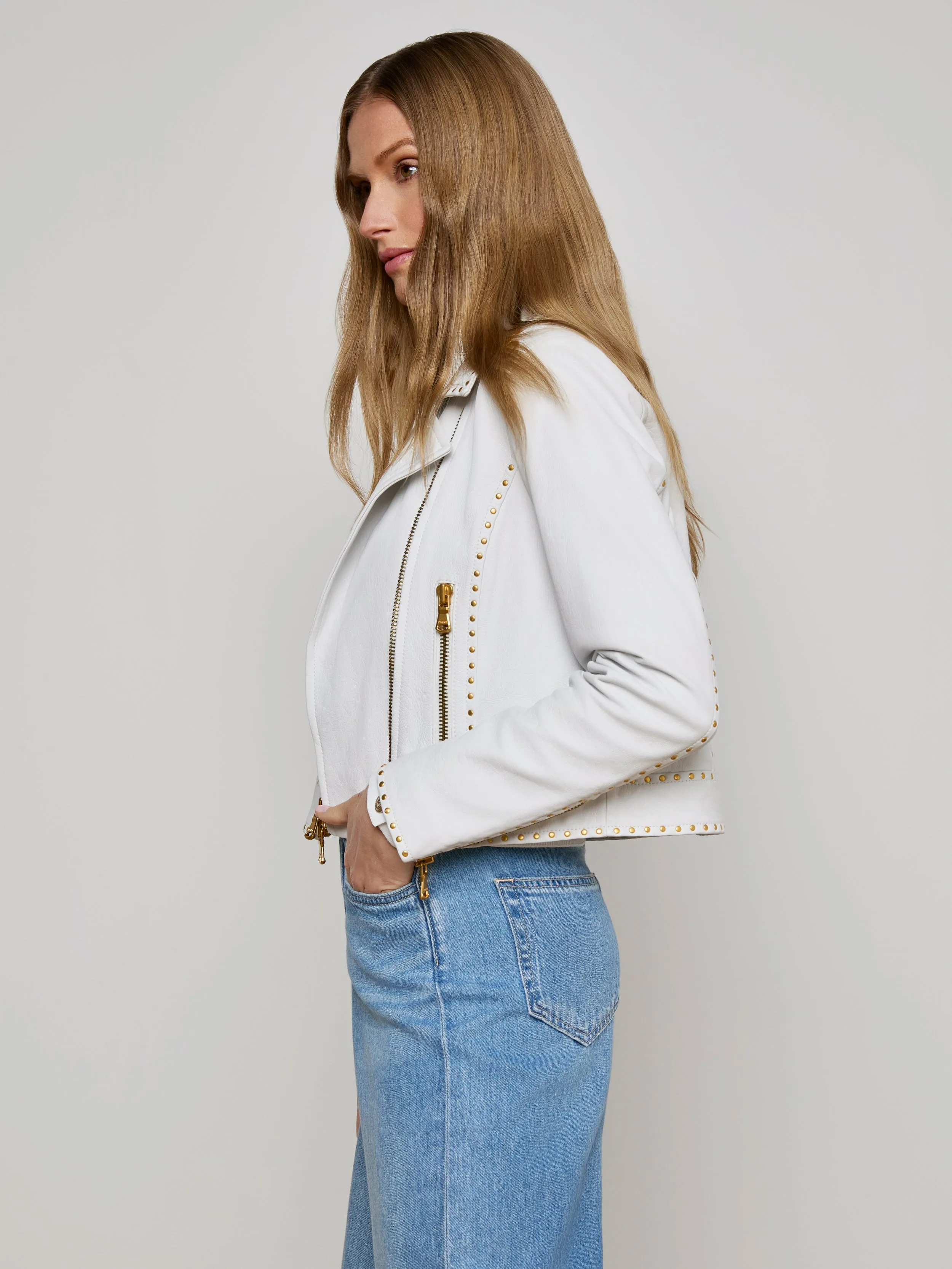 Aelin Studded Leather Jacket