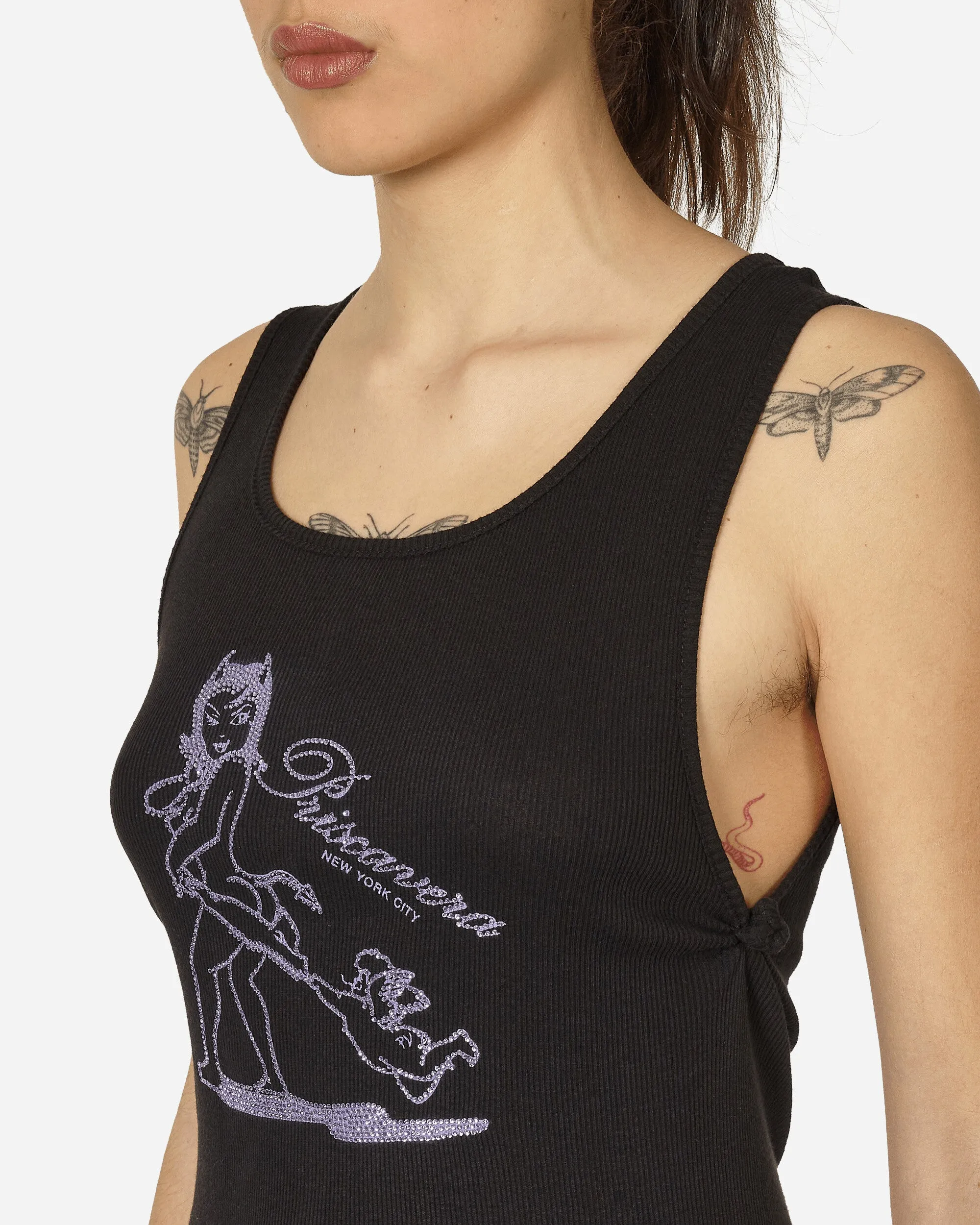 Bedazzle Devil Knot Tank Top Black
