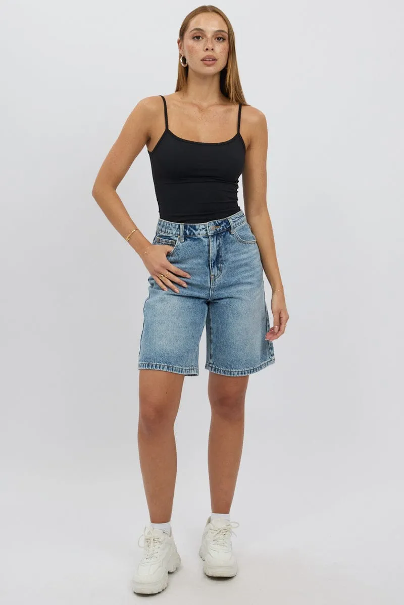 Black Cami Top Thin Strap Supersoft