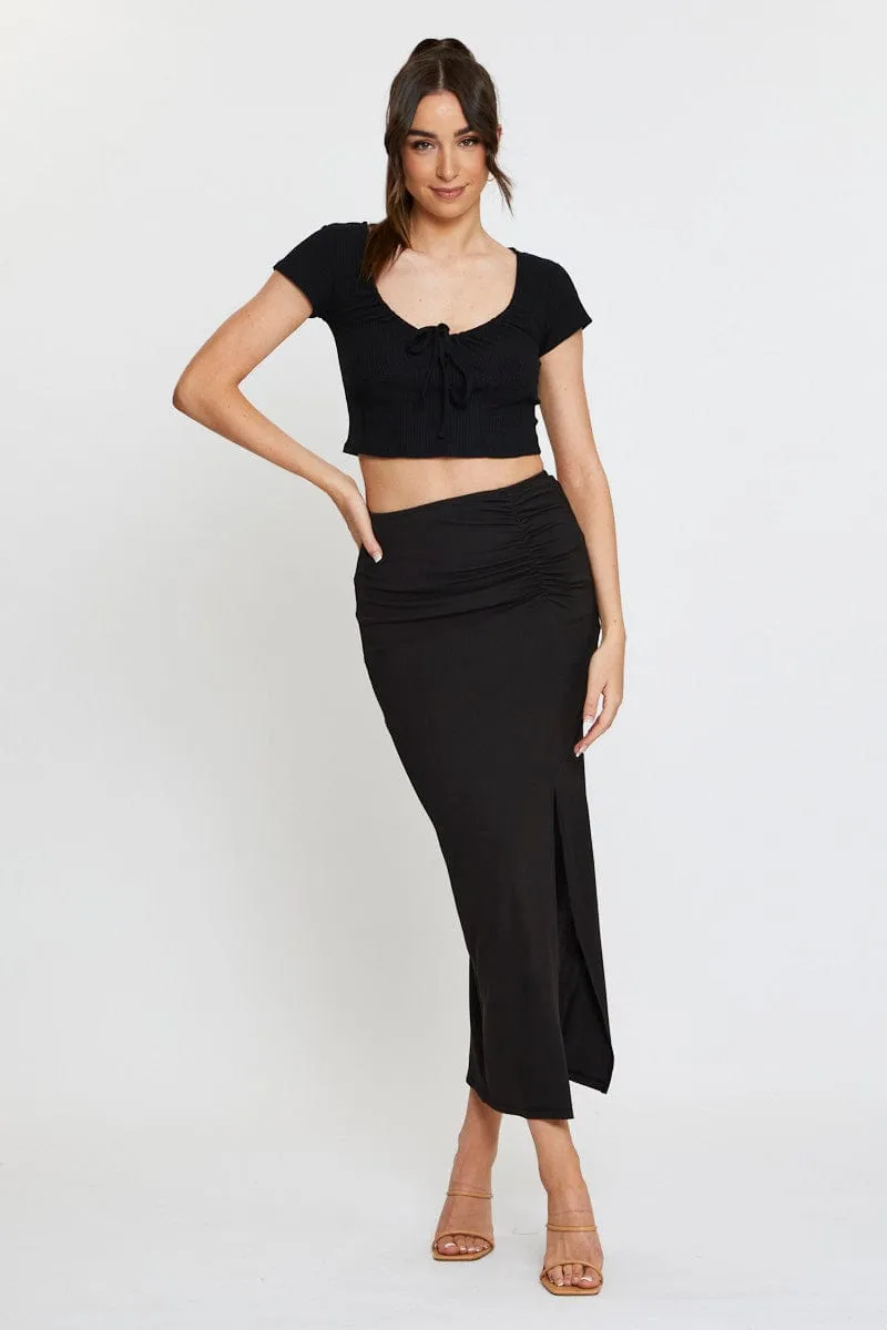 Black Crop Top Short Sleeve
