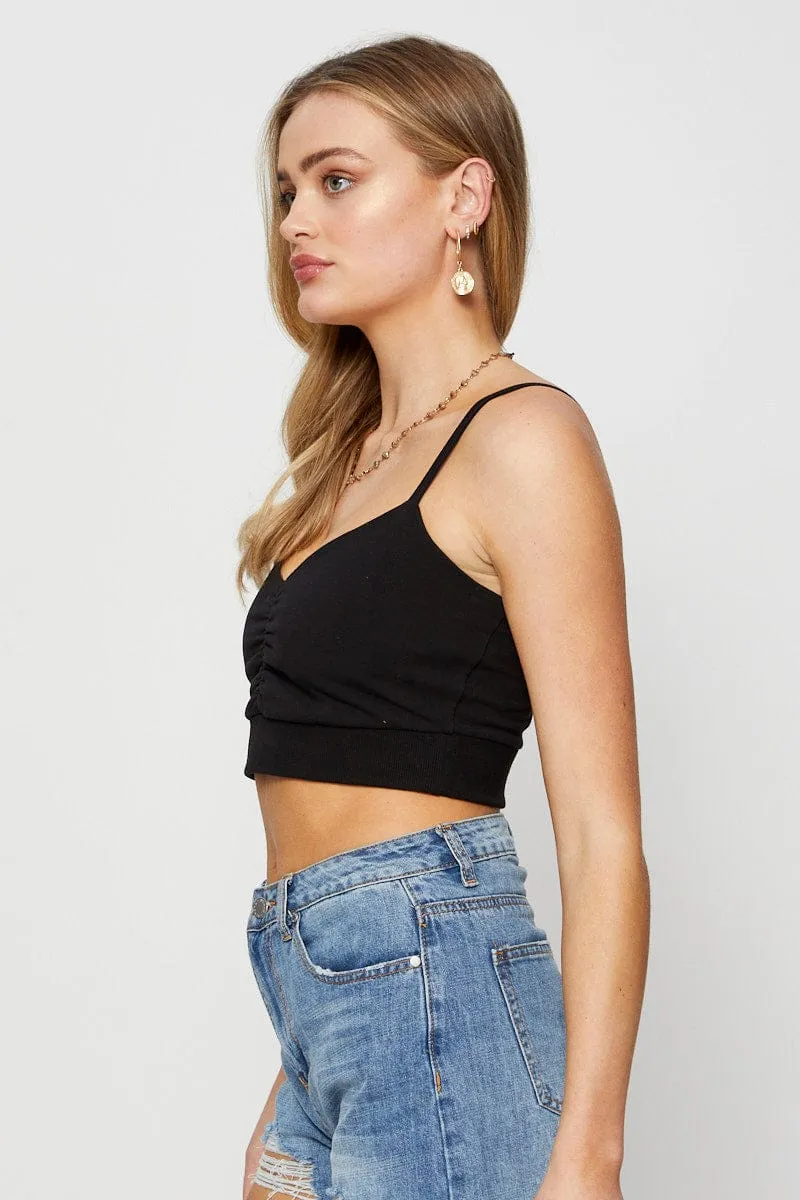 Black Singlet Bralette Crop