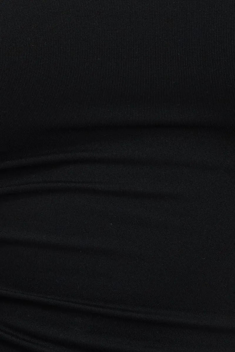 Black Singlet Sleeveless Bow Detail