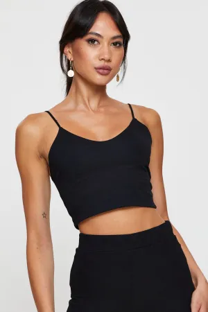 Black Singlet Top Sleeveless