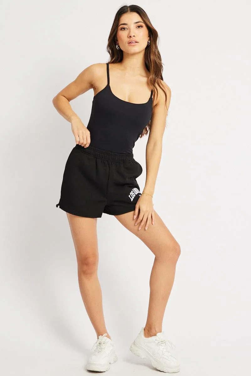 Black Singlet Top Supersoft