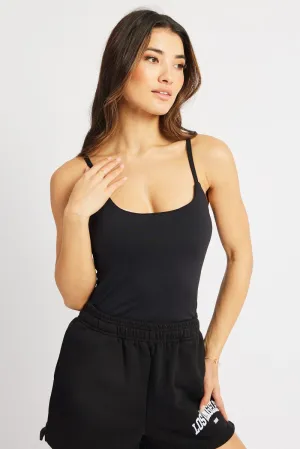Black Singlet Top Supersoft