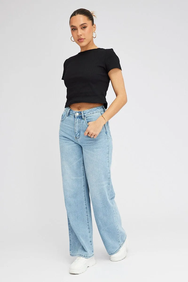 Black T Shirt Short Sleeve Crew Neck
