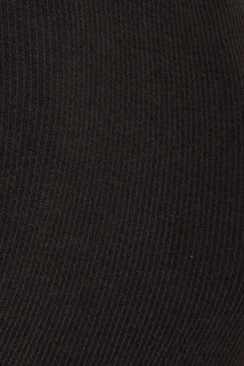 Black Top Flutter Sleeve Ruche