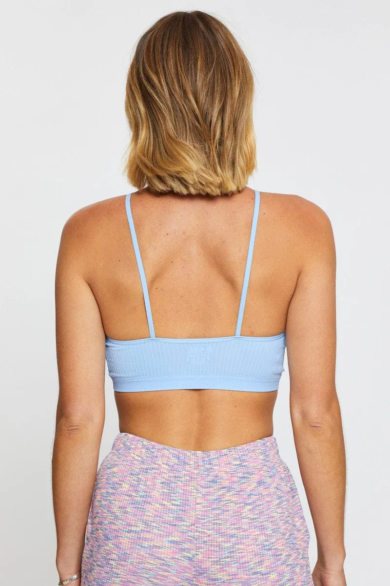 Blue Crop Top Seamless
