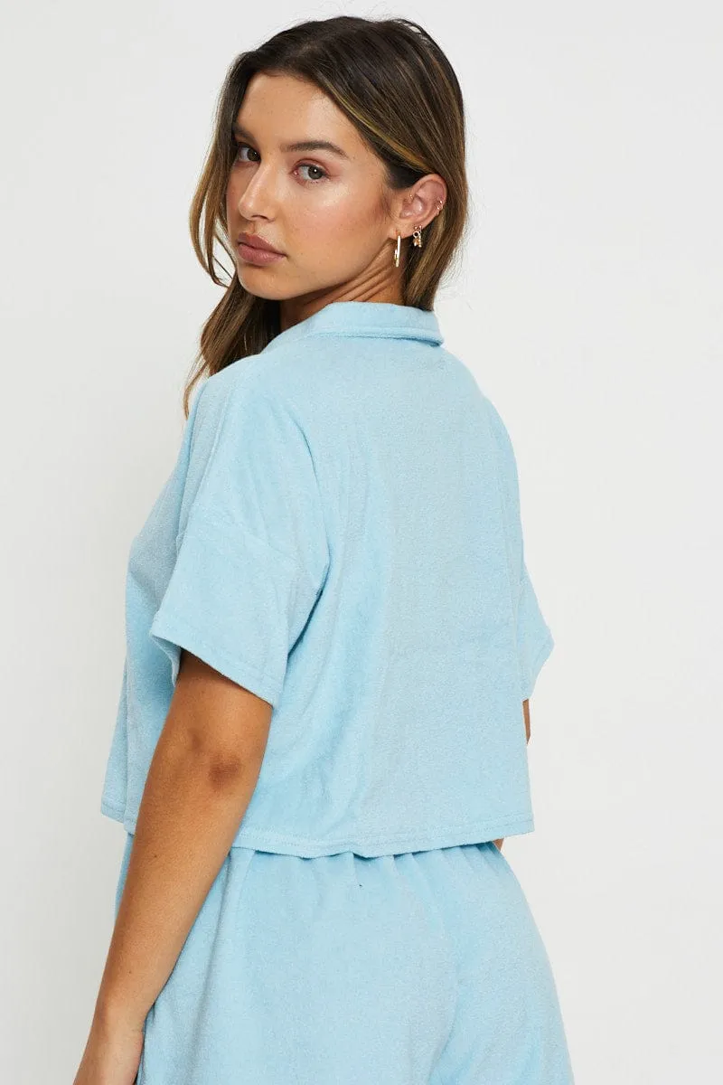 Blue Lounge Shirt Terry