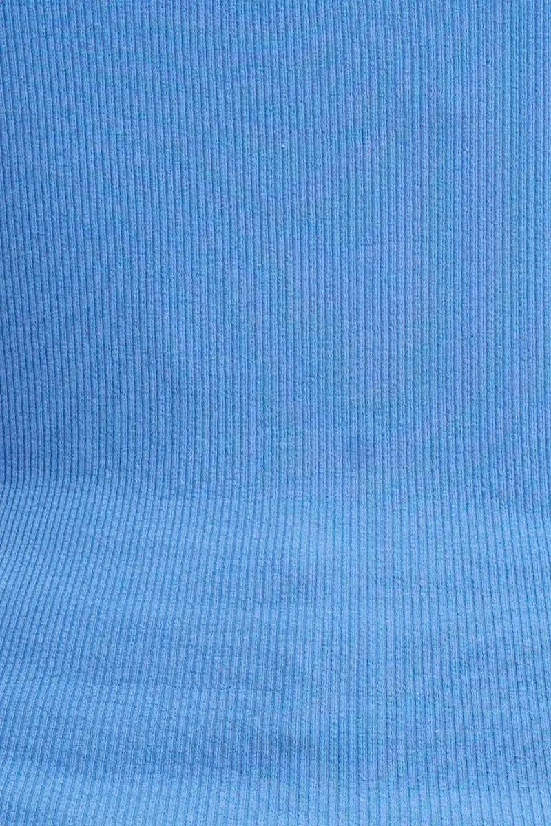 Blue Press Stud Singlet Sleeveless