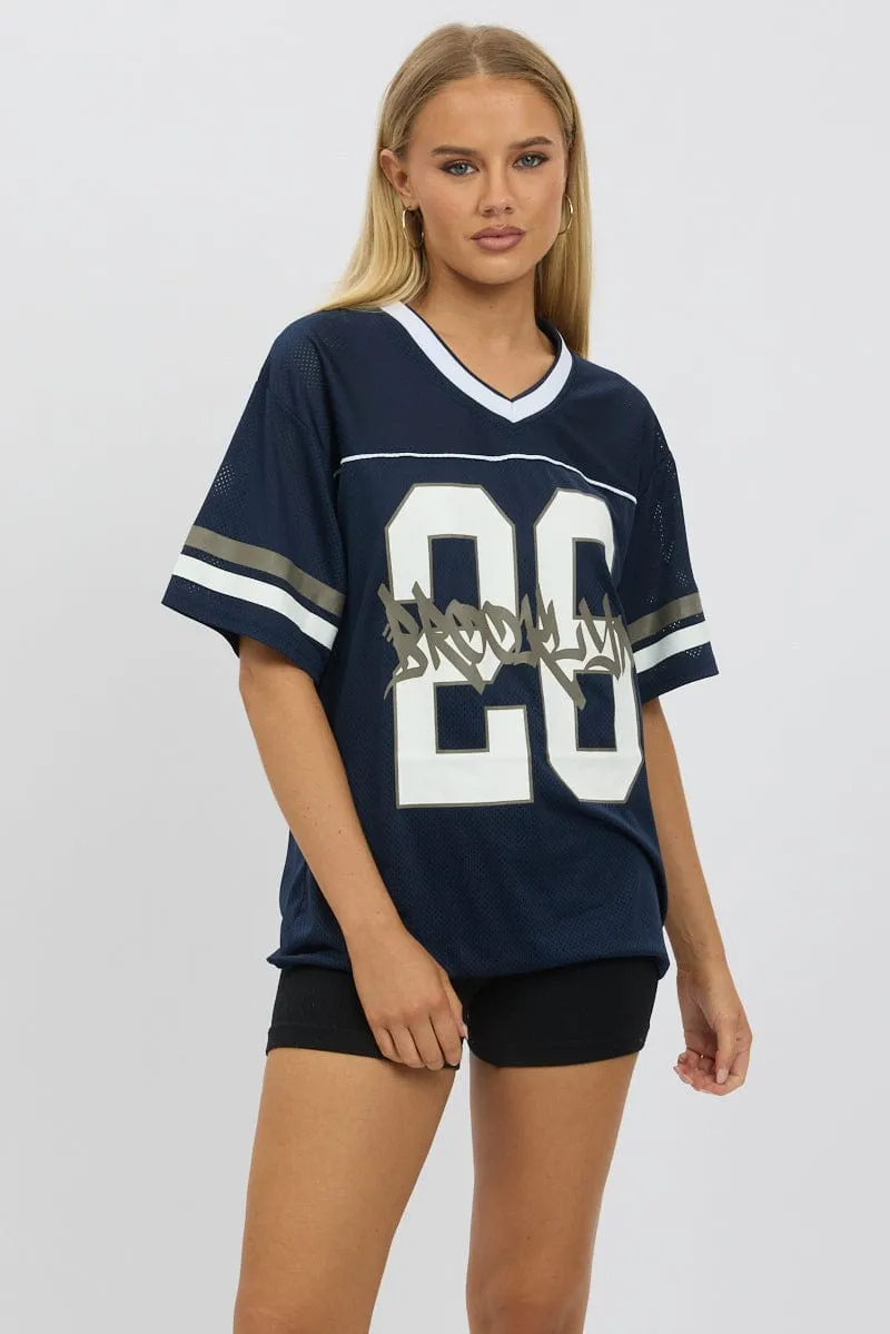 Blue Sport Tee Short Sleeve