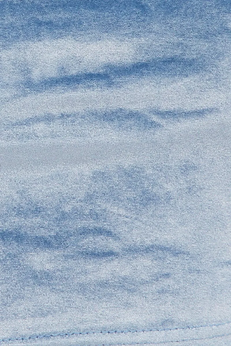 Blue Velour Singlet Lounge Crop Top