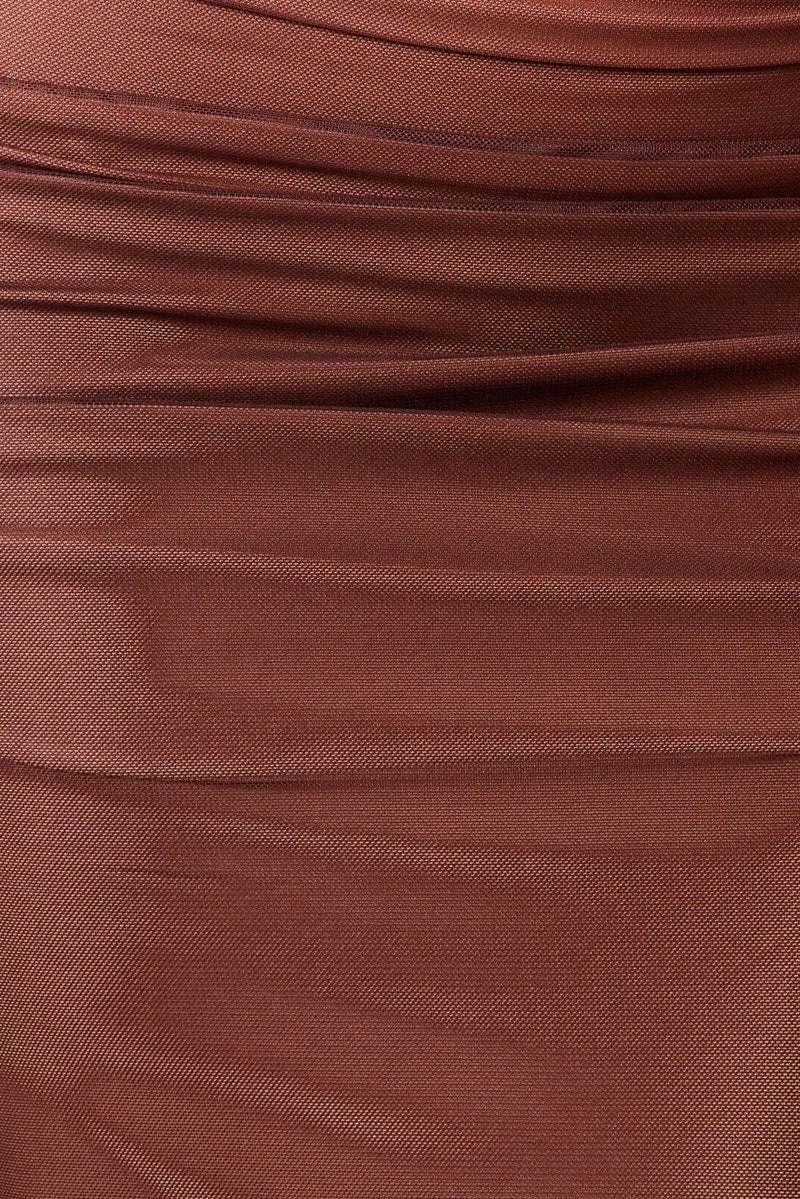 Brown Bodycon Dress Ombre Singlet Maxi