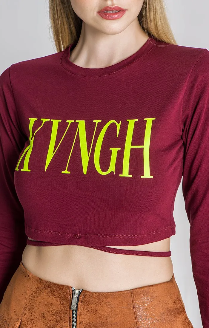 Burgundy Lucifer Long Sleeve Tee