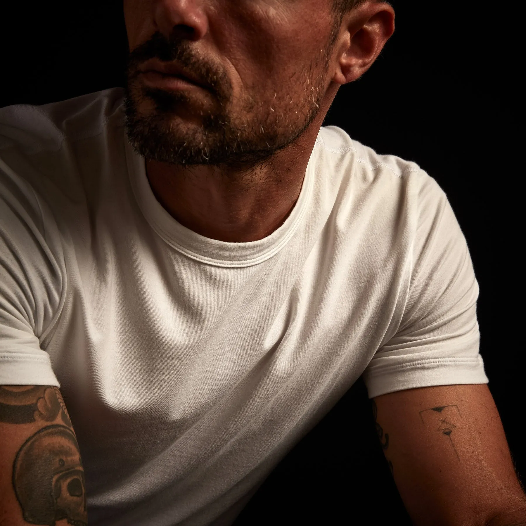 Elevated Lotus Jersey Lounge Tee - White