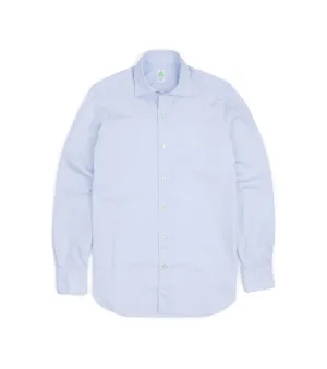 Finamore Gaeta Classic Cotton Luigi Sport Shirt: Fine Oxford Blue