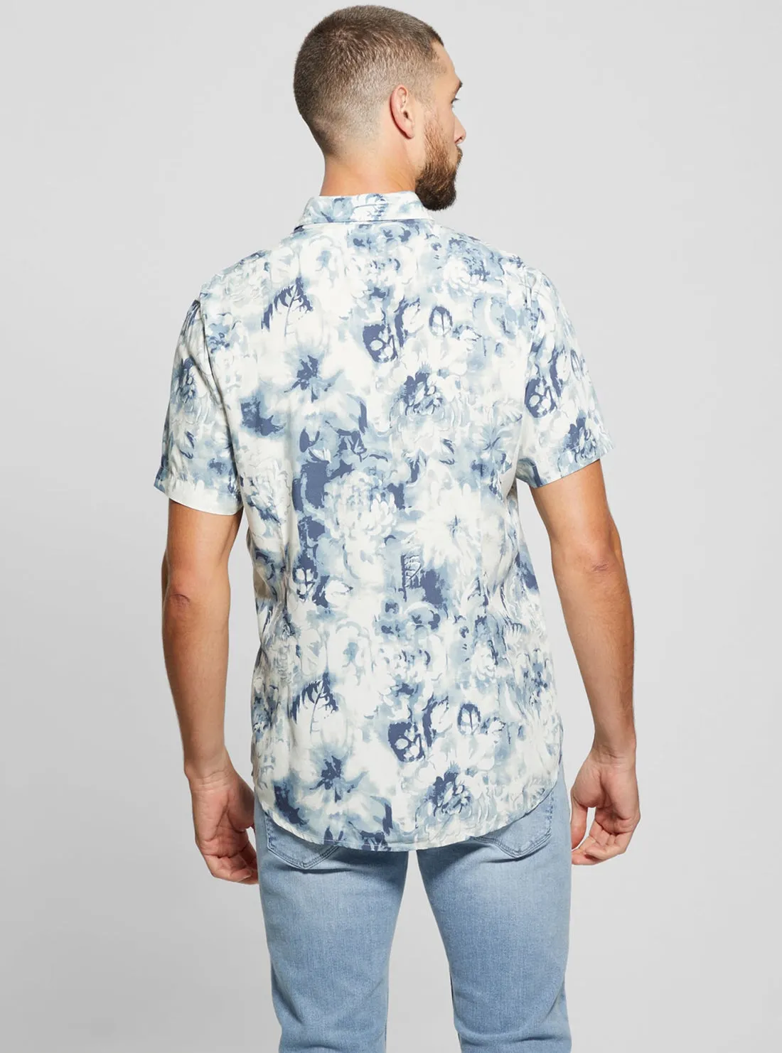 Floral Blue Wayco Short Sleeve Shirt