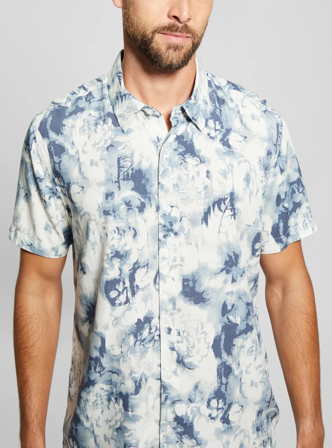 Floral Blue Wayco Short Sleeve Shirt