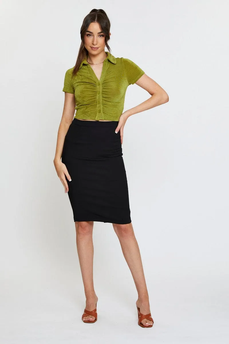 Green Jersey Shirt Ruche