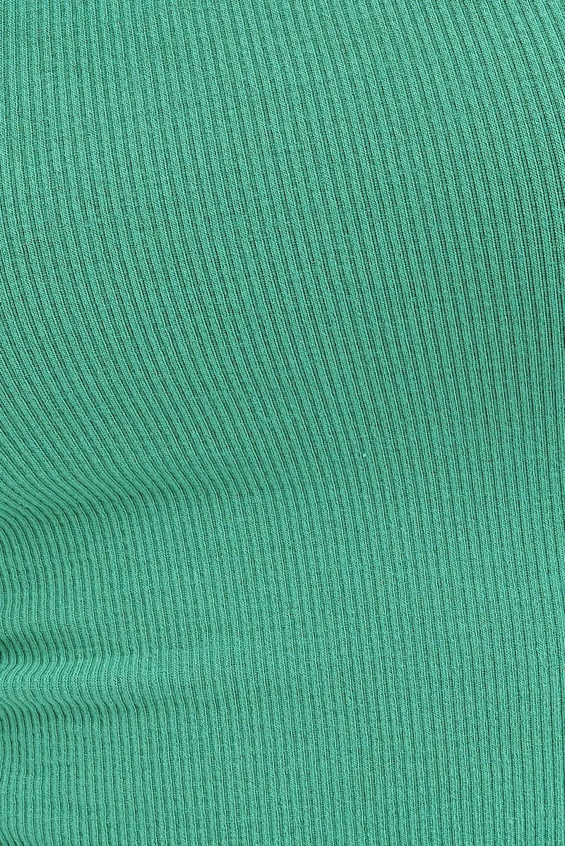 Green Singlet Top Round Neck