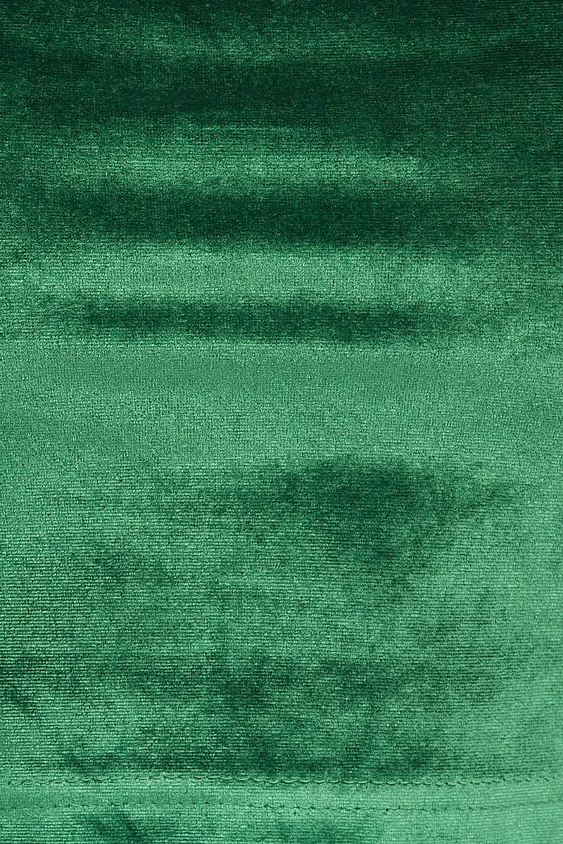 Green Velour Singlet Lounge Crop Top