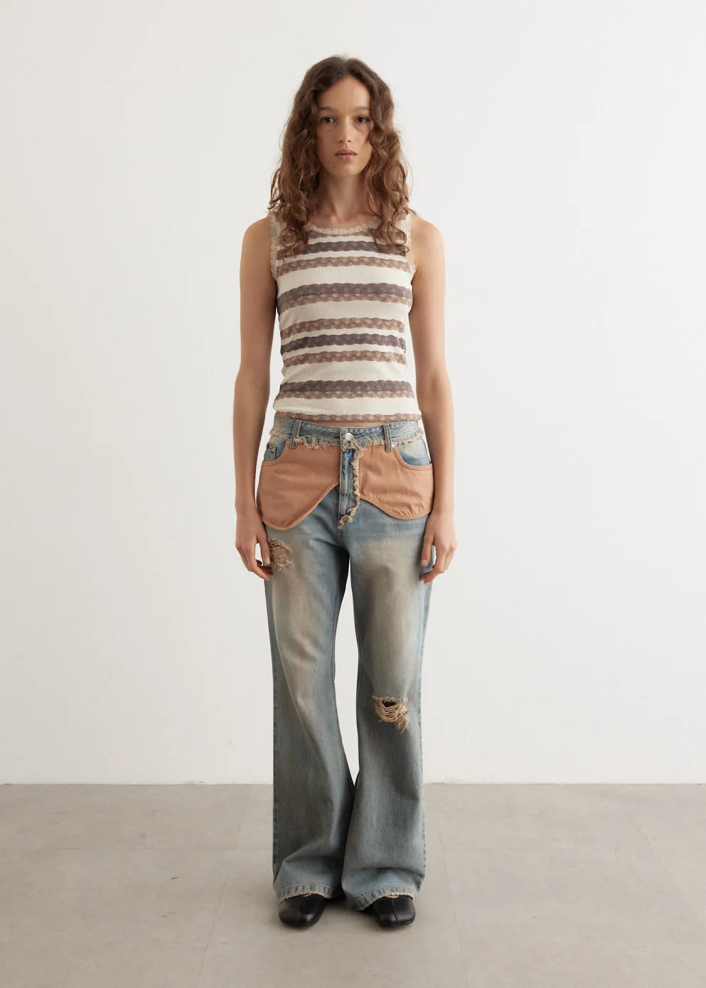 Hair Braid Stripe Tank Top