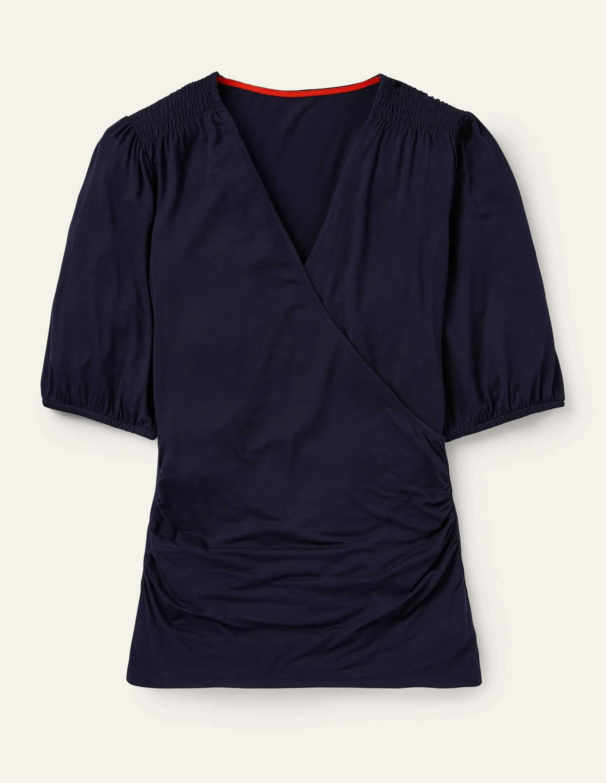 Joanna Wrap Top-Navy