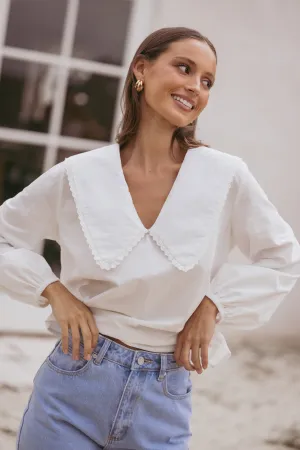 Kenna Long Sleeve Top - White