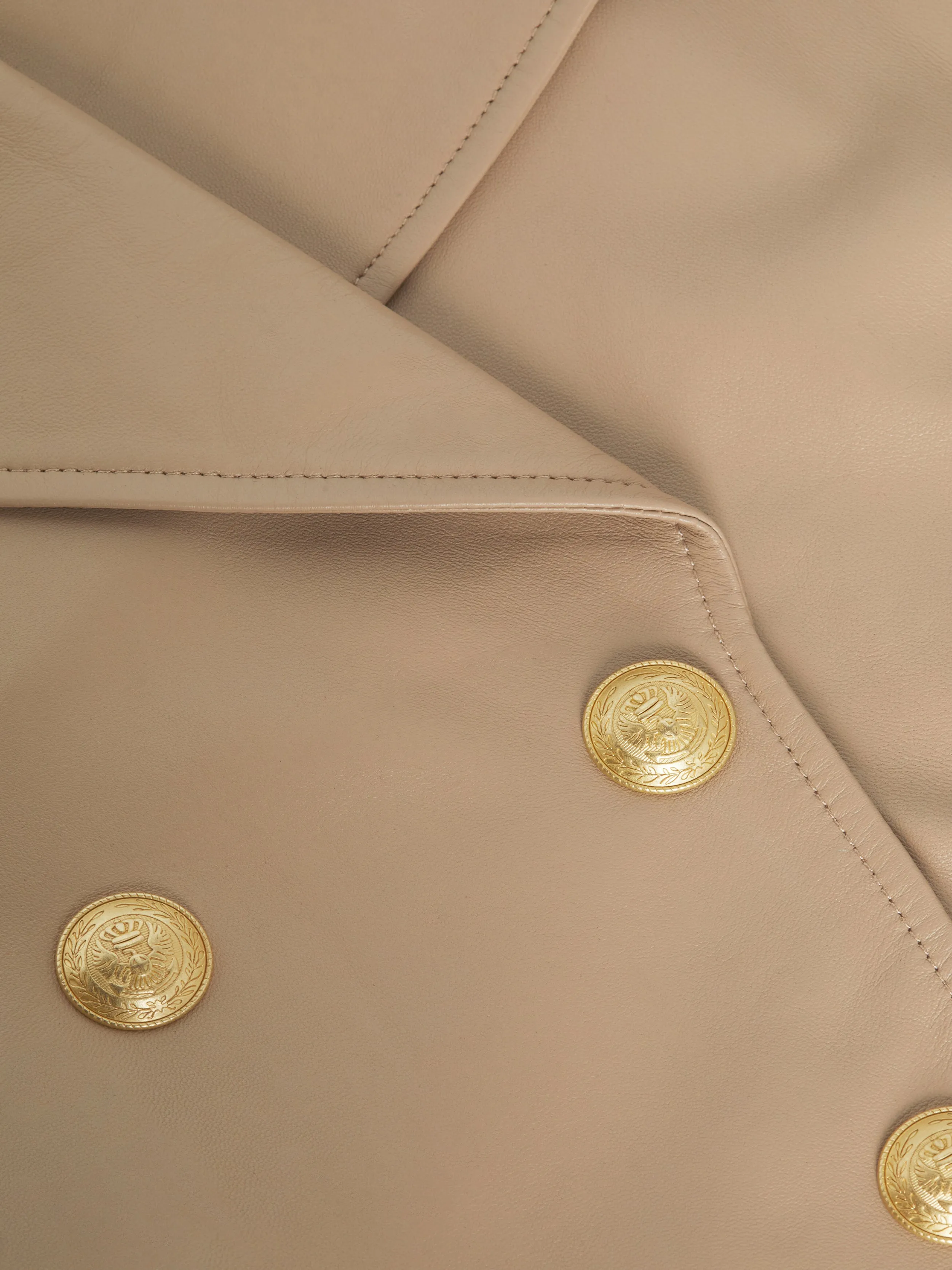 Kento Cropped Leather Trench Coat
