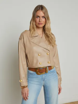 Kento Cropped Leather Trench Coat