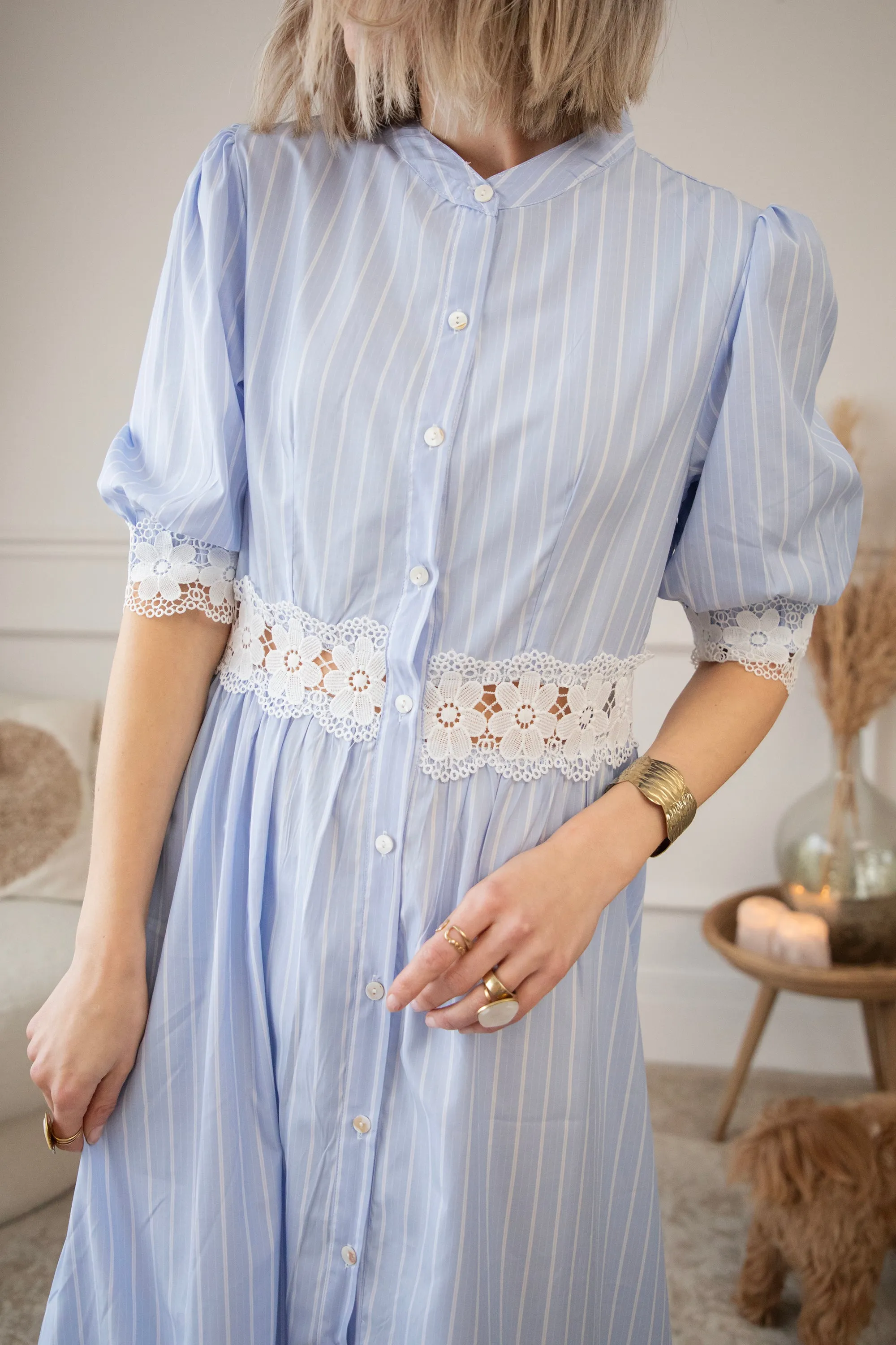 Melba Stripe Blue - Maxi Jurk