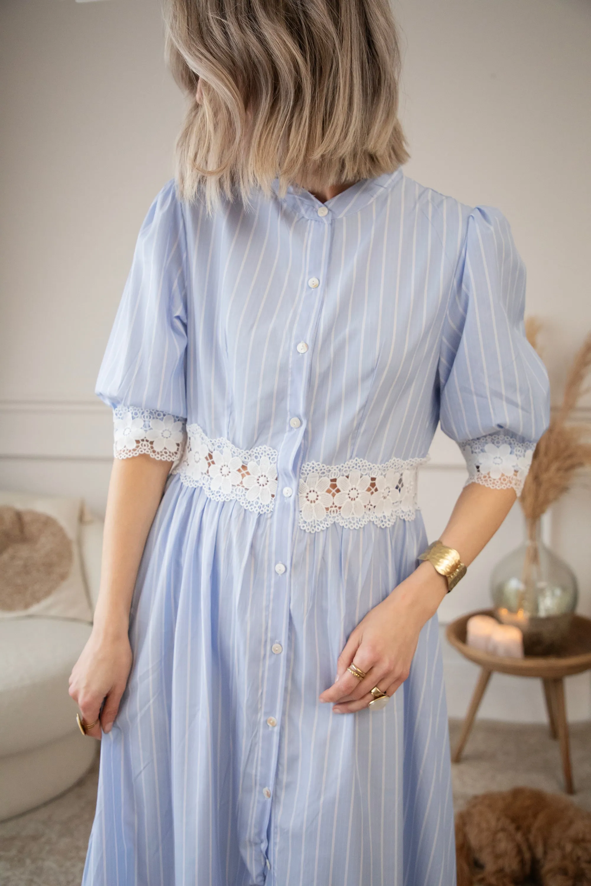 Melba Stripe Blue - Maxi Jurk