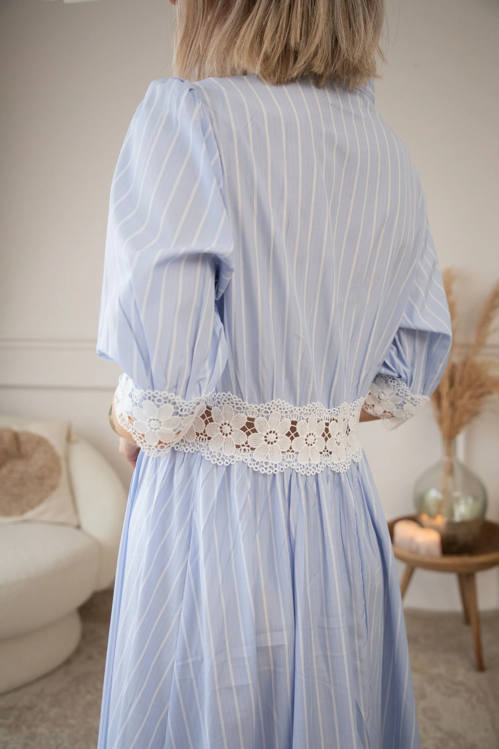 Melba Stripe Blue - Maxi Jurk