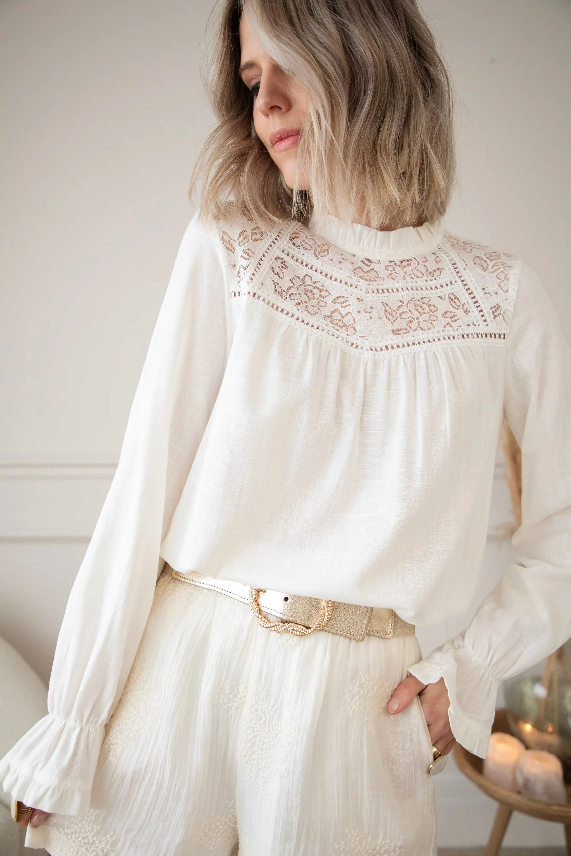 Melody Lace Beige - Blouse