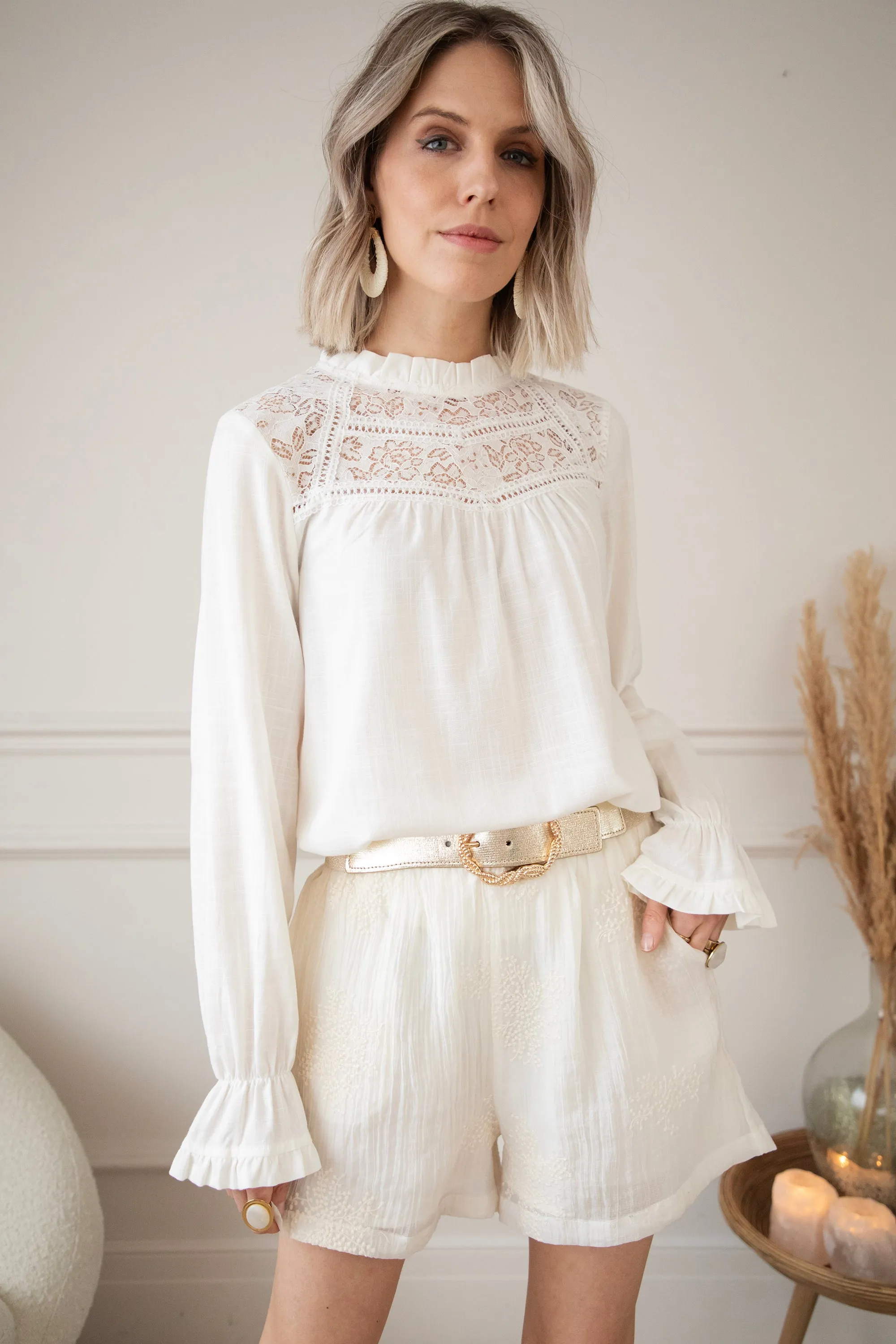 Melody Lace Beige - Blouse