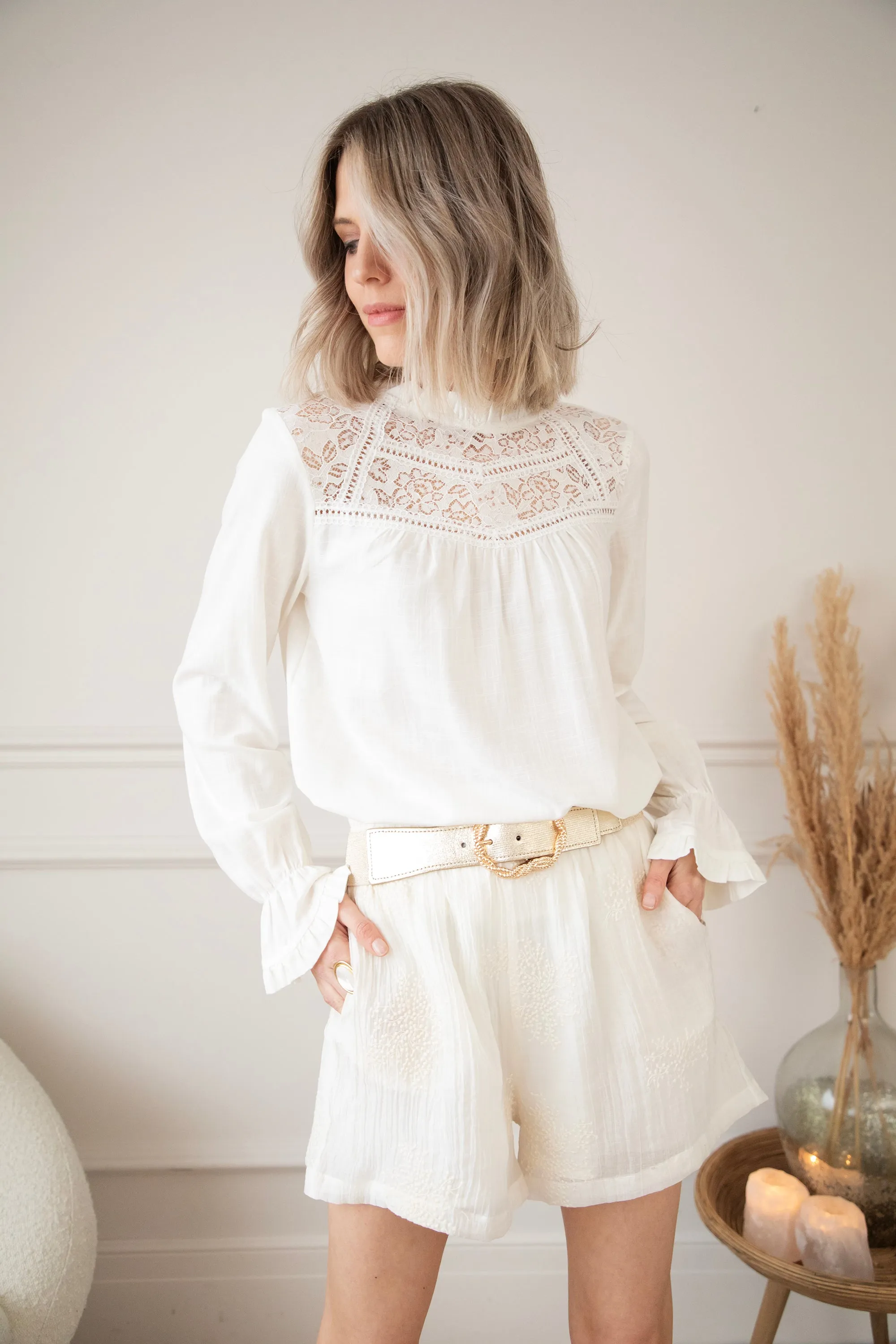 Melody Lace Beige - Blouse