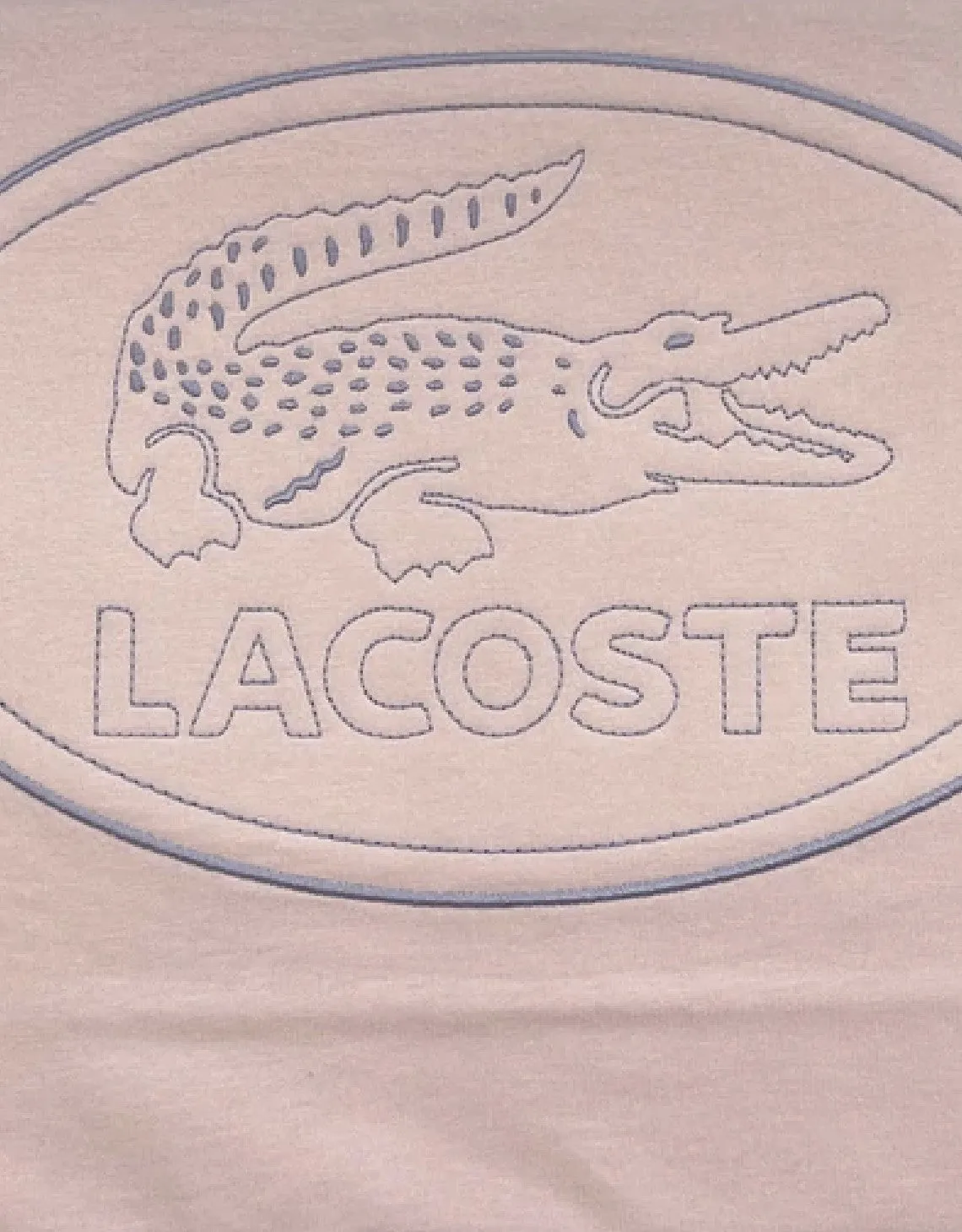Men's Crew Neck Embroidered Logo Cotton T-shirt Light Pink
