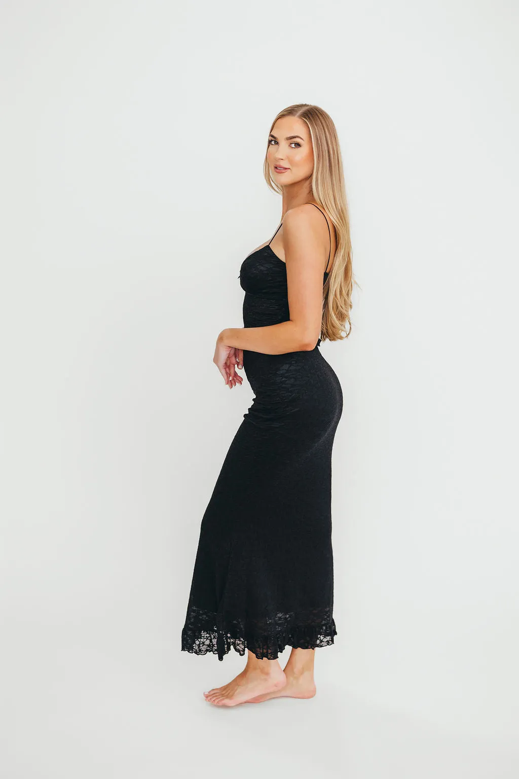 Mika Lace Cami/Skirt Set in Black