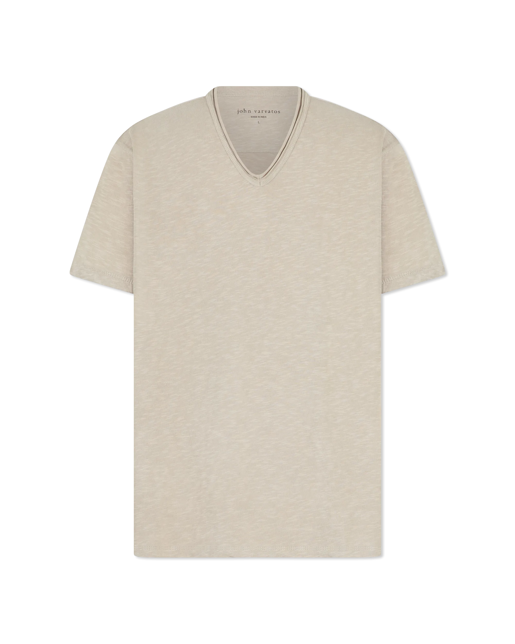 Miles Raw Edge Slub V-Neck T-Shirt