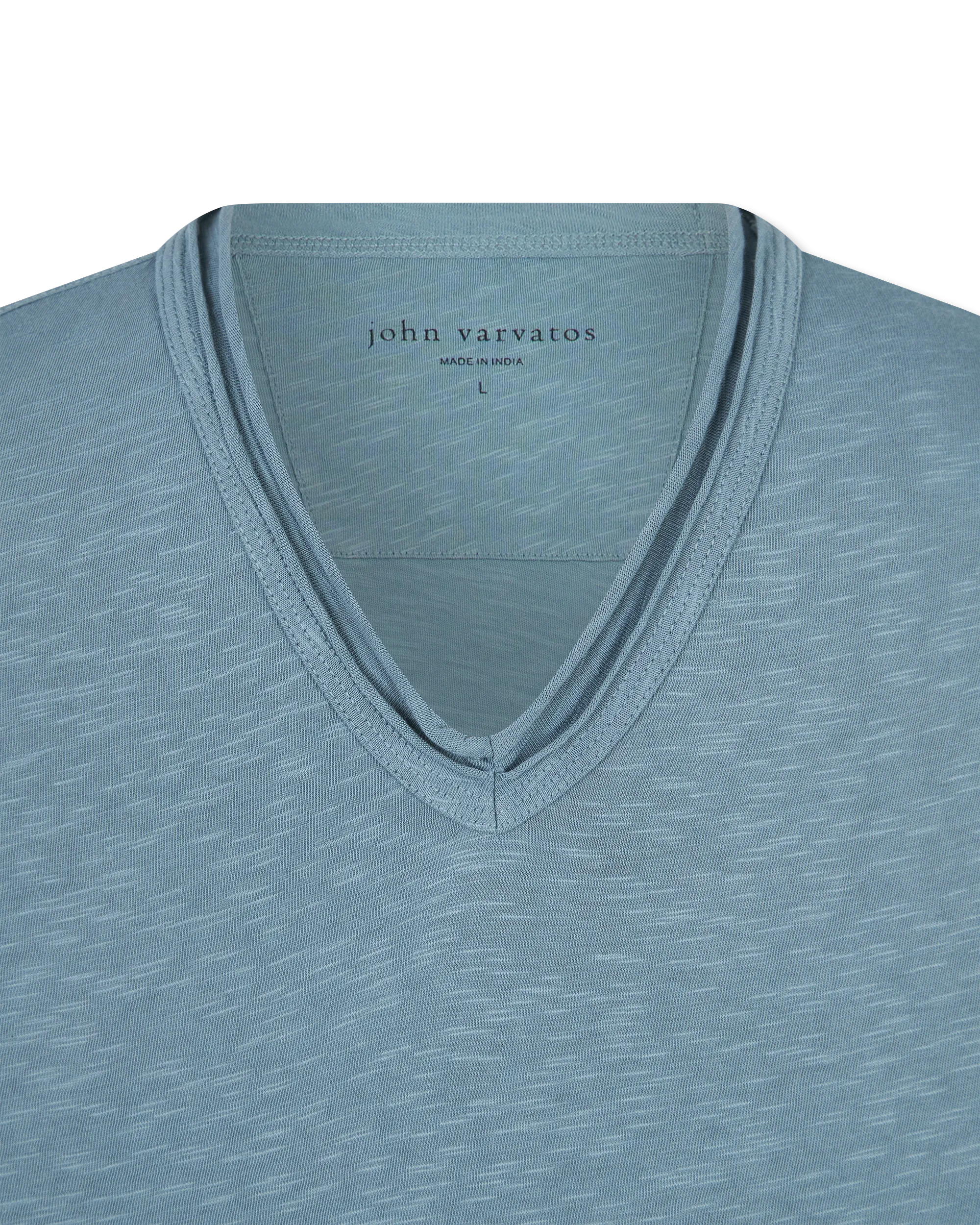 Miles Raw Edge Slub V-Neck T-Shirt