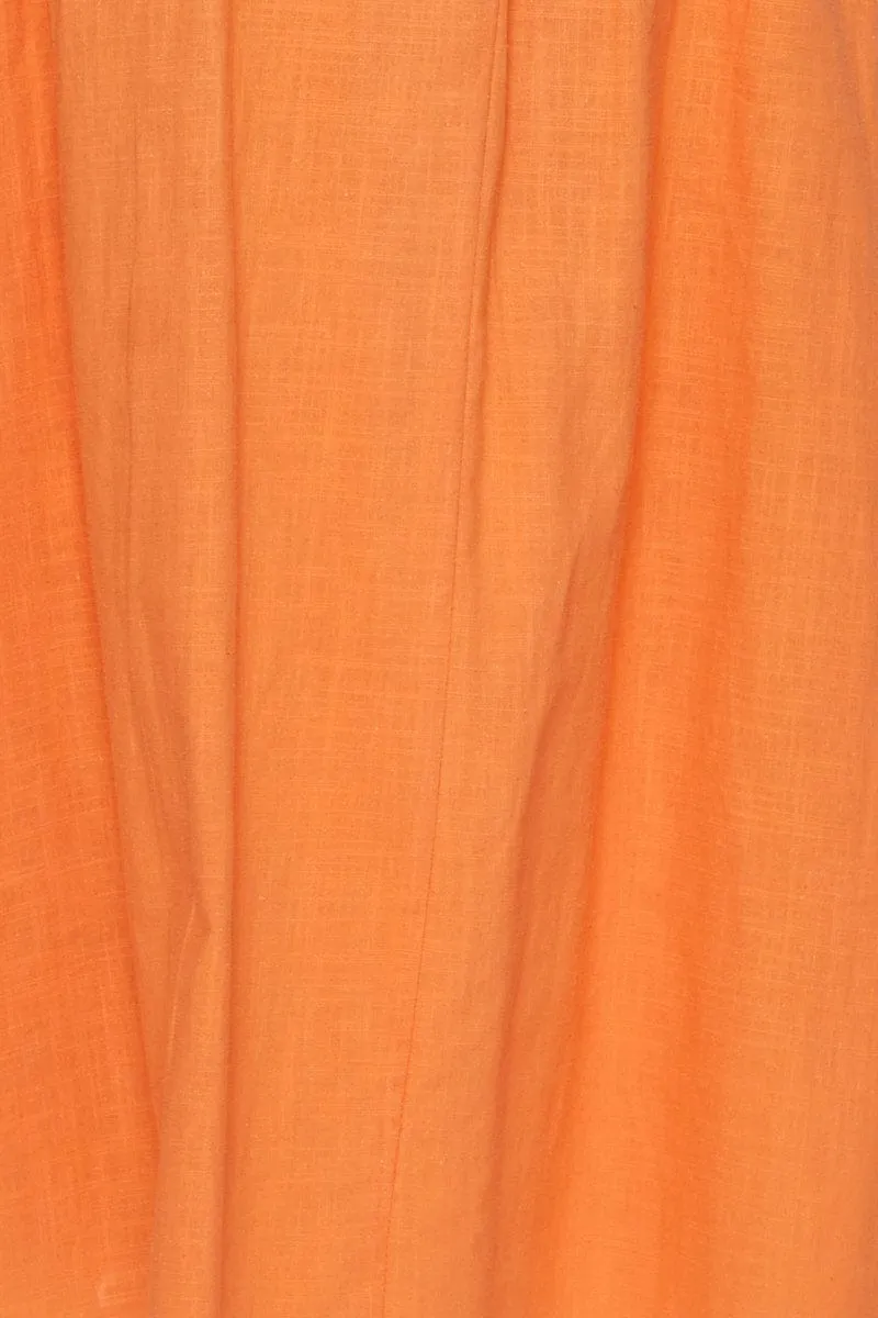 Orange Singlet Top Sleeveless Crop Square Neck