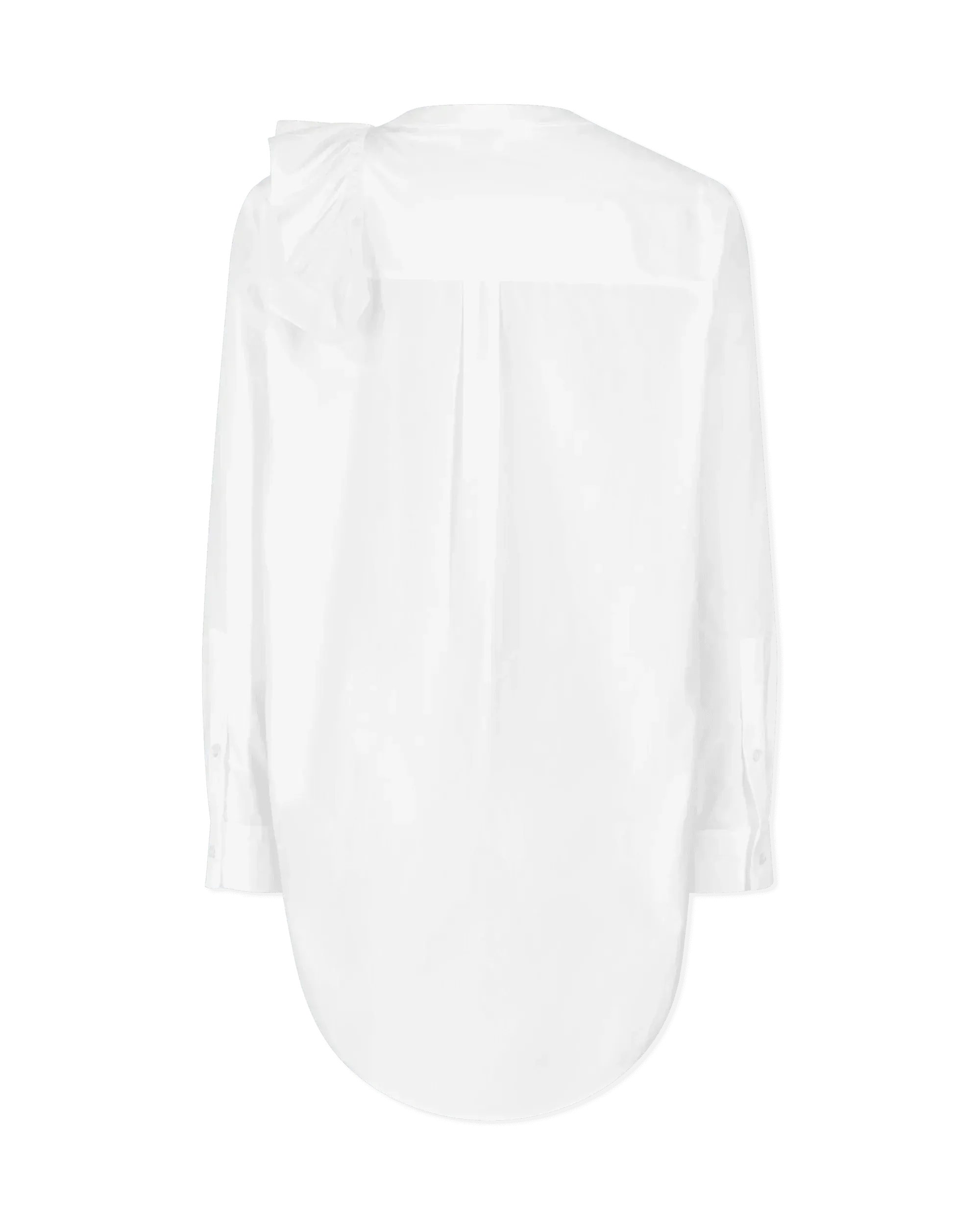Organic Poplin Asymmetrical Ruffled Shirt