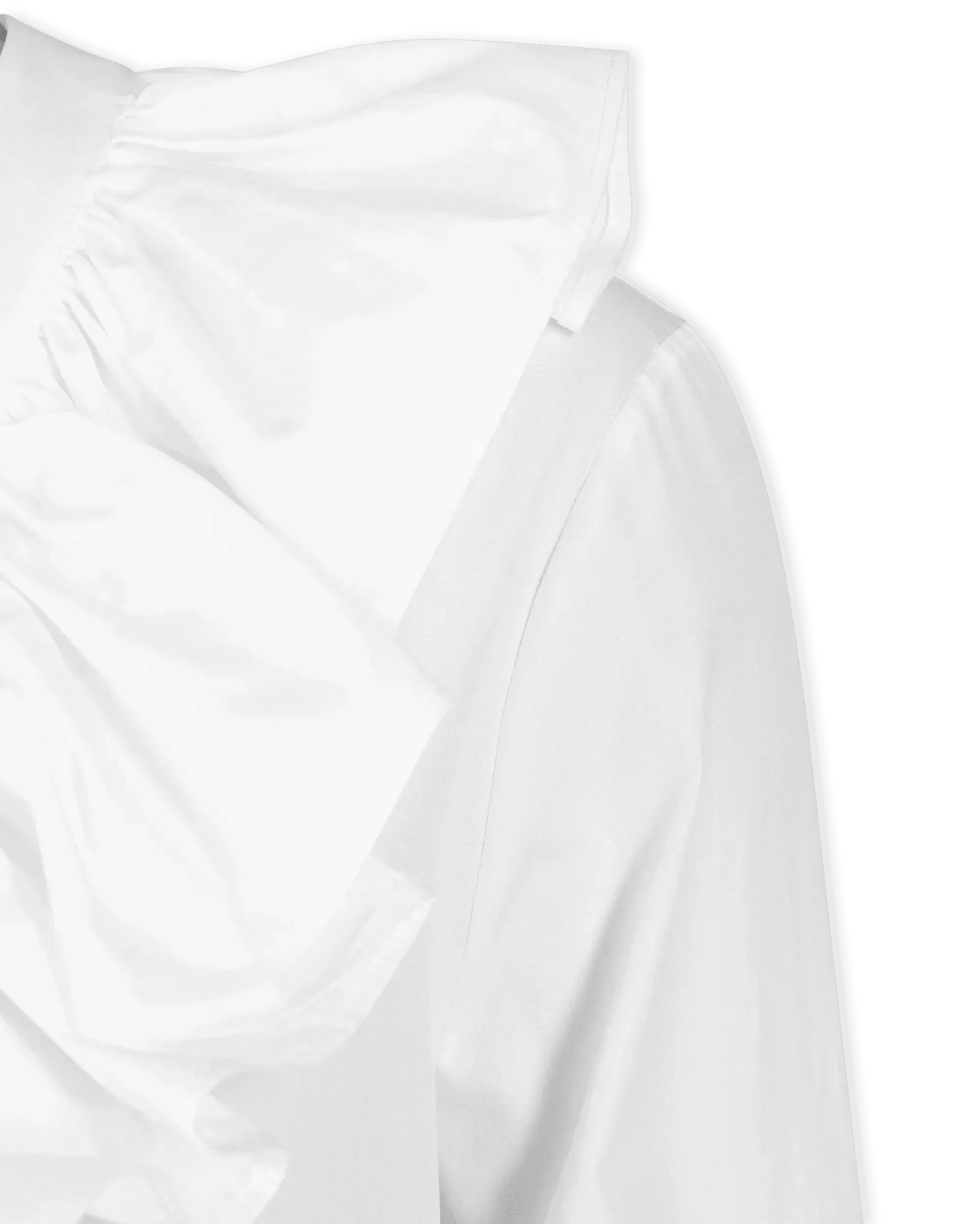 Organic Poplin Asymmetrical Ruffled Shirt