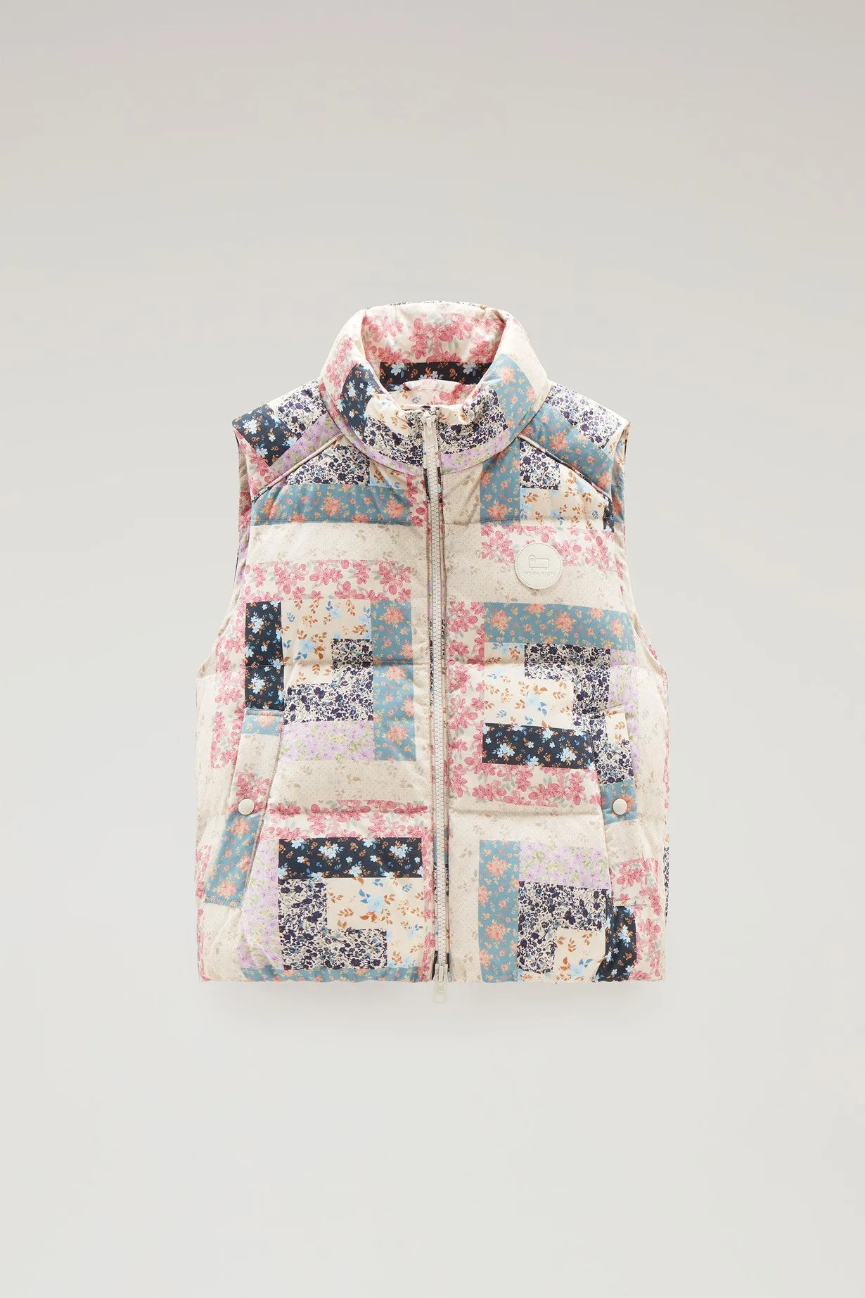 Pennsylvania Quilted Vest with Patchwork Print CREAM PATCHWORK