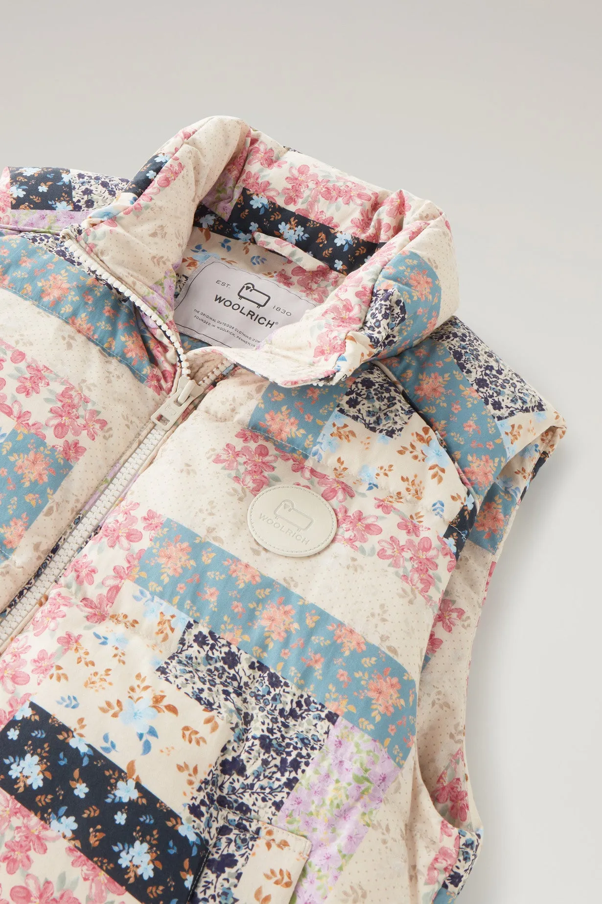 Pennsylvania Quilted Vest with Patchwork Print CREAM PATCHWORK