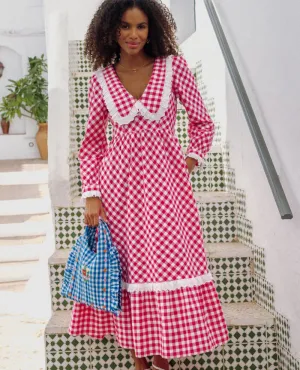 Pink City Prints Esme Berry Gingham Dress