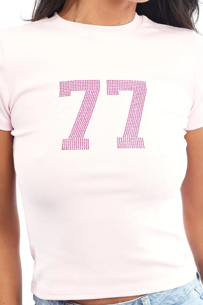 Pink Graphic Tee Short Sleeve