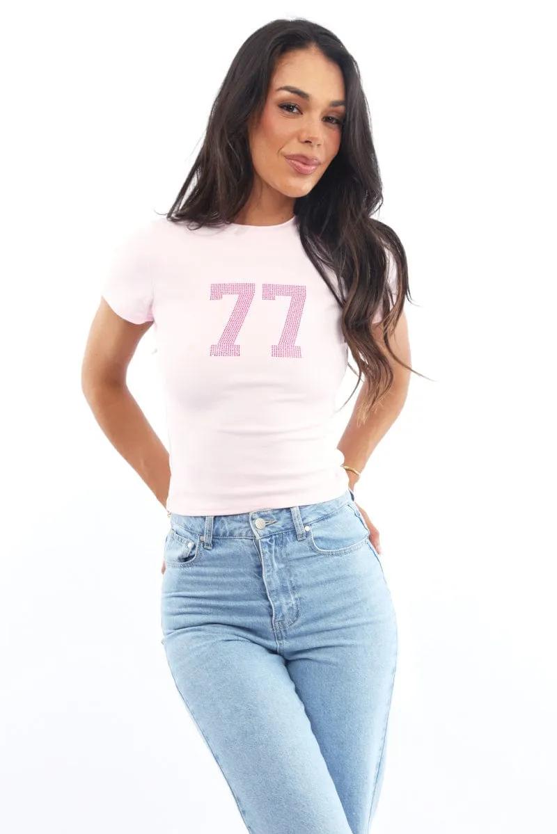 Pink Graphic Tee Short Sleeve