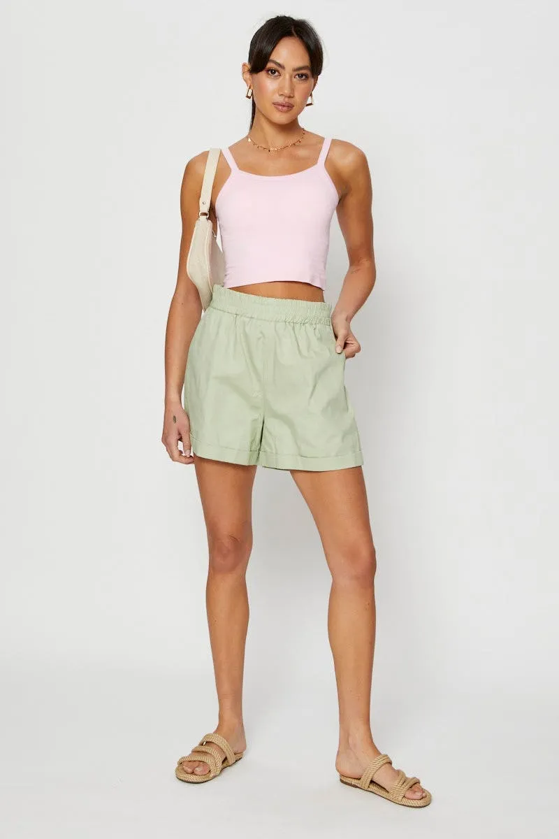 Pink Singlet Top Seamless Crop